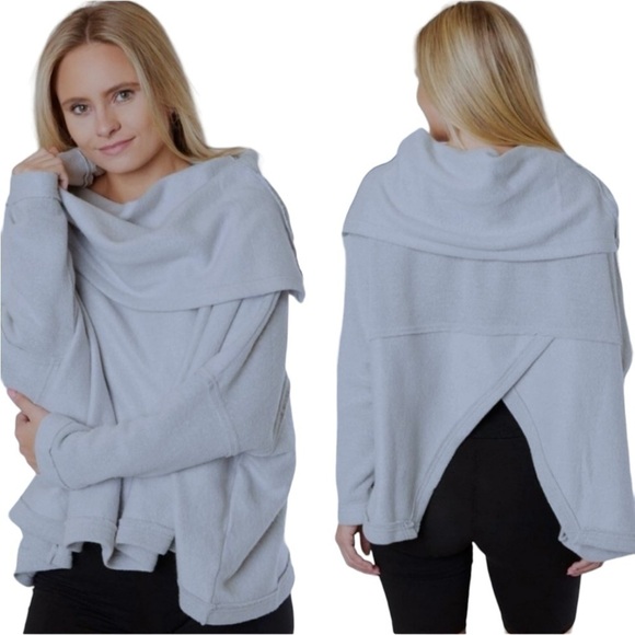 Free People Boho Huntington Pullover Women’s Size SP Grey Cowl Neck Cros… - Picture 9 of 15